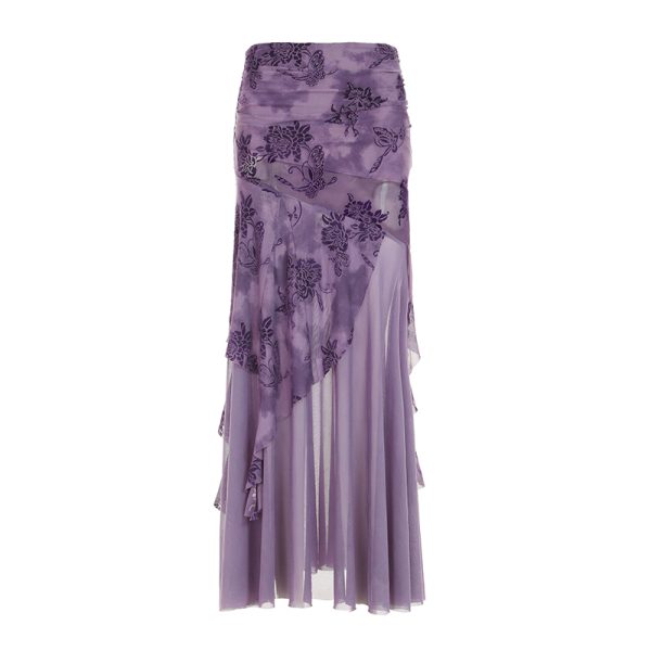 Colorful Gradient Mesh Half Skirt - Versatile Slim Fit Summer Skirt in Oil Painting Style - Trendy and Sexy Fashion Piece