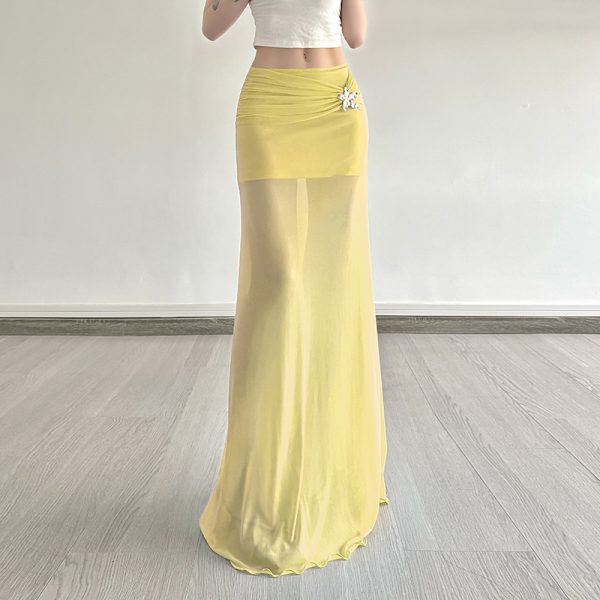 Colorful Gradient Mesh Half Skirt - Versatile Slim Fit Summer Skirt in Oil Painting Style - Trendy and Sexy Fashion Piece