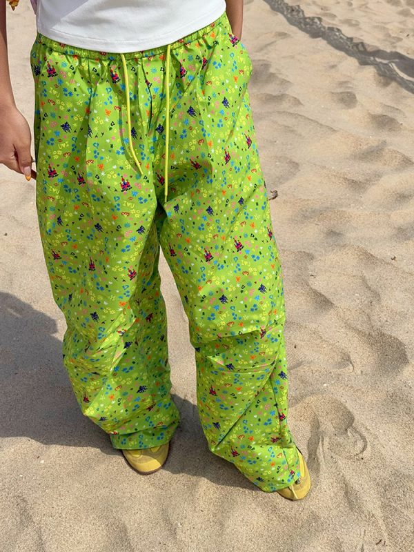 Colorful Retro Wide-Leg Casual Pants for Men and Women â€“ American Style Loose Straight-Leg Work Trousers