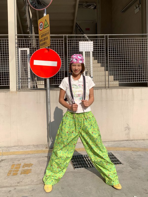 Colorful Retro Wide-Leg Casual Pants for Men and Women â€“ American Style Loose Straight-Leg Work Trousers