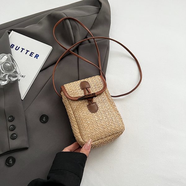 Colorful Woven Mini Crossbody Bag for Women - Lightweight Summer Phone Bag, 2025 Fashion Essential