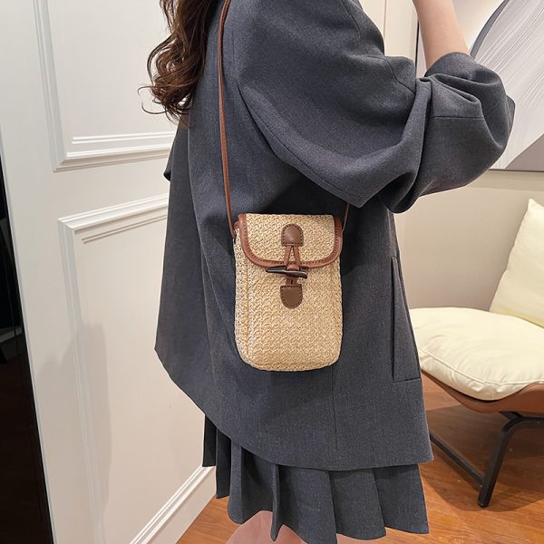 Colorful Woven Mini Crossbody Bag for Women - Lightweight Summer Phone Bag, 2025 Fashion Essential