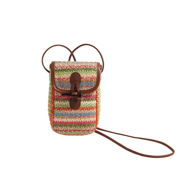 Colorful Woven Mini Crossbody Bag for Women - Lightweight Summer Phone Bag, 2025 Fashion Essential