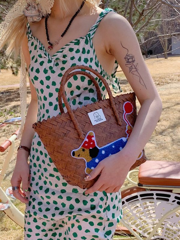 Colorful Woven Shoulder Bag for Women - Large Capacity High-End Beach Tote, 2025 Fashion Handheld Vacation Bag