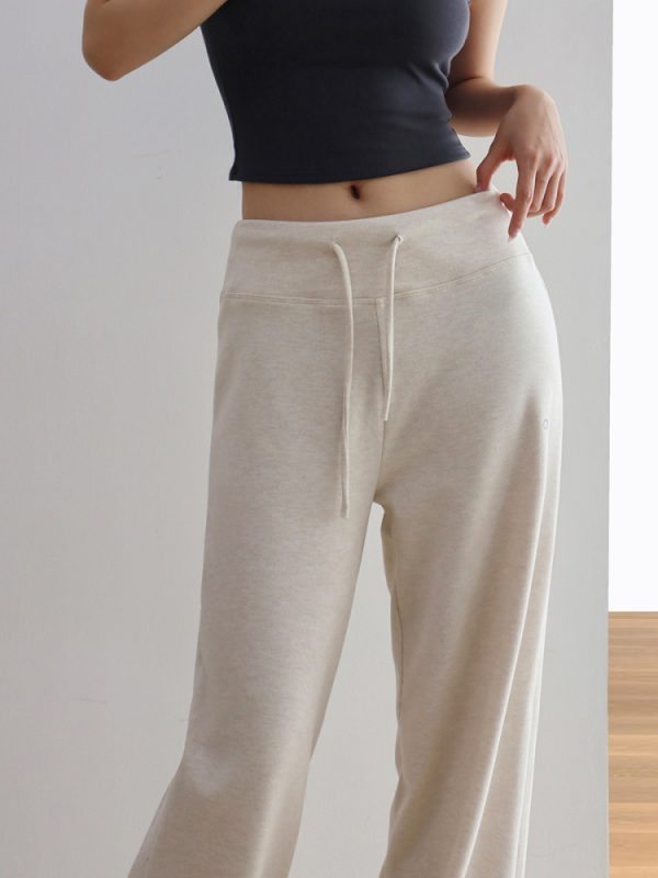 Comfortable Wide-Leg Floor-Length Pants for Women - Soft Casual Slimming Low-Waist Sports Style, Ideal for 90s and Y2K Fashion