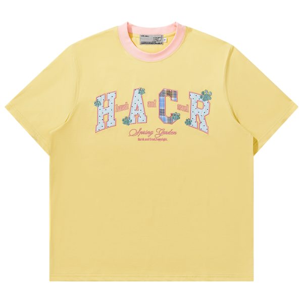 Cool Feeling Color-Block Patch Embroidery Sorona Short-Sleeve T-Shirt for Kids - Fun Summer Style