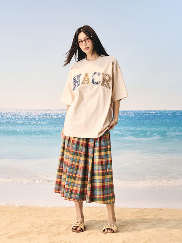 Cool Feeling Ethnic Style Patch Embroidery Loose Sorona Short Sleeve T-shirt for Summer, Y2K Fashion, Casual Wear