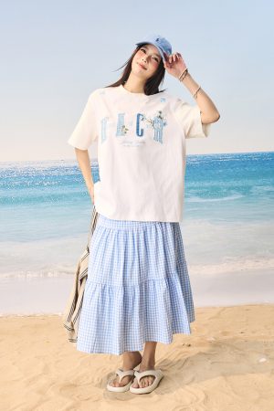 Cooling Guava Series Embroidered Couple Summer T-shirt - Small Fragrant Patch, Lightweight Sorona Fabric, Trendy Summer Style