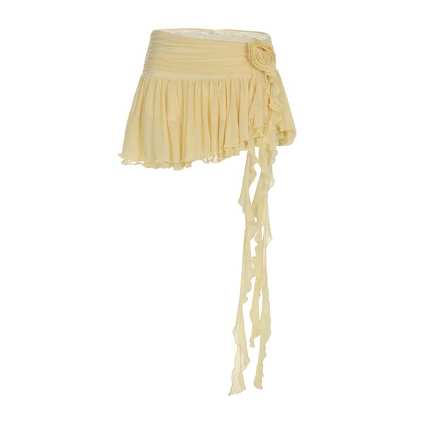 Cream Cheese Sweet Bow Multi-Layer Spliced Midi Skirt - Casual Versatile Long Skirt for Y2K and 90s Fashion Lovers