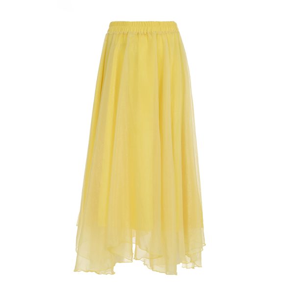 Cream Cheese Sweet Bow Multi-Layer Spliced Midi Skirt - Casual Versatile Long Skirt for Y2K and 90s Fashion Lovers