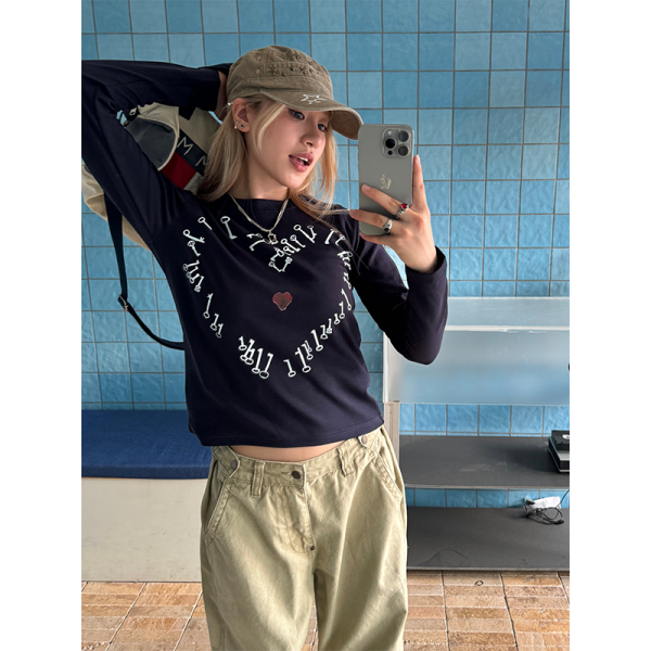 Cropped Retro Short-Sleeve T-Shirt for Women, Loose American Style Summer Streetwear Top