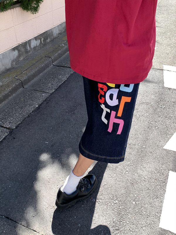 Custom Color Printed Washable Seven-Point Denim Shorts for Men and Women, Straight Loose Wide-Leg Summer Fashion Style