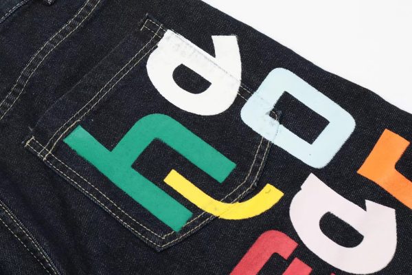 Custom Color Printed Washable Seven-Point Denim Shorts for Men and Women, Straight Loose Wide-Leg Summer Fashion Style