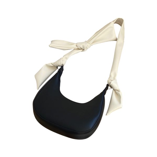 Cute Bow Crescent Bag for Women - Handheld Underarm Single-Shoulder Small Bag for Spring and Summer Fashion