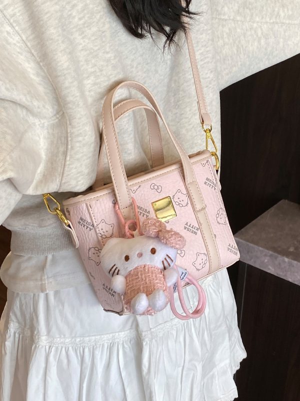 Cute Cartoon Bear Printed Crossbody Bag for Girls - Trendy Vegetable Basket Design, High-End Shoulder Bag for 2025 Fashion