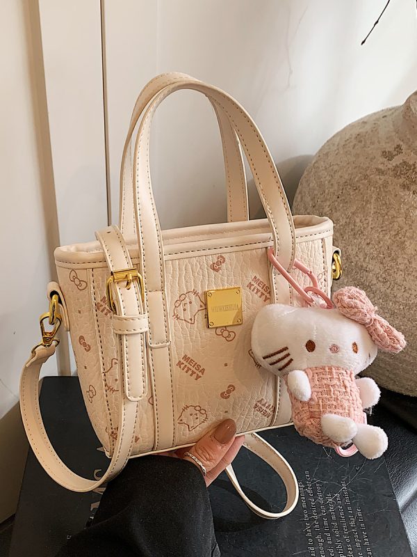 Cute Cartoon Bear Printed Crossbody Bag for Girls - Trendy Vegetable Basket Design, High-End Shoulder Bag for 2025 Fashion
