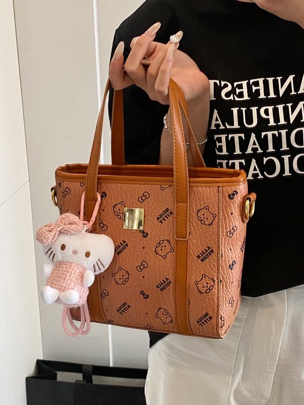 Cute Cartoon Bear Printed Crossbody Bag for Girls - Trendy Vegetable Basket Design, High-End Shoulder Bag for 2025 Fashion