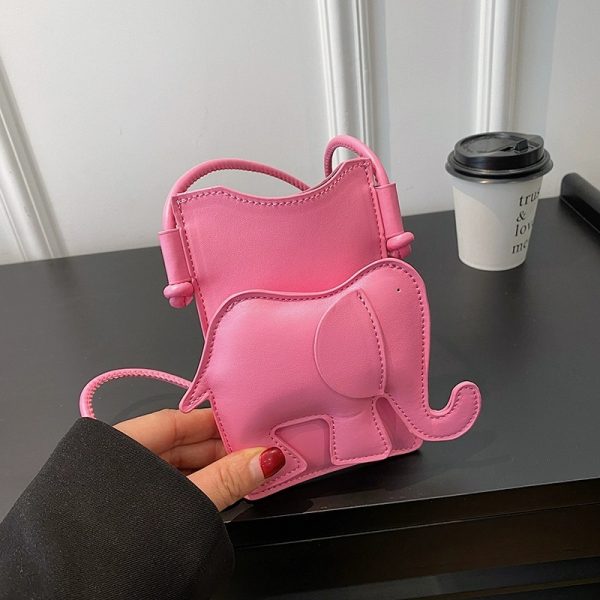 Cute Elephant Print Lightweight Red Mini Crossbody Bag for Women - Summer 2025 Fashion Accessory