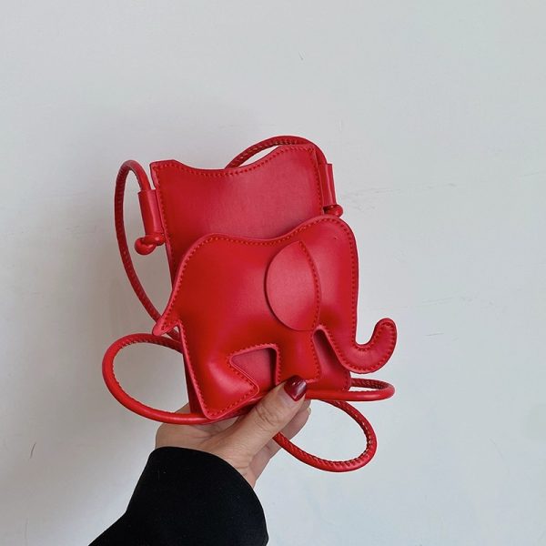 Cute Elephant Print Lightweight Red Mini Crossbody Bag for Women - Summer 2025 Fashion Accessory