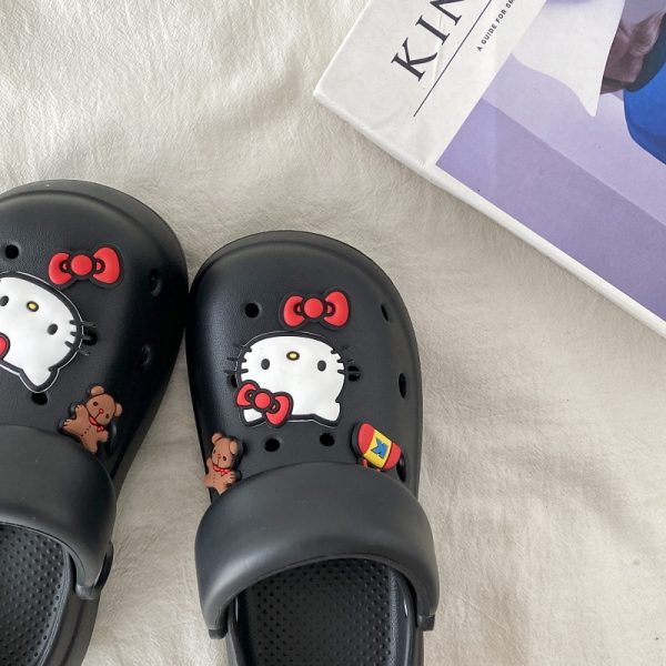 Cute Kitty Cat Hole Shoes for Women - Summer 2025 Thick Bottom Non-Slip Closed-Toe Slippers for Outdoor Y2K Style
