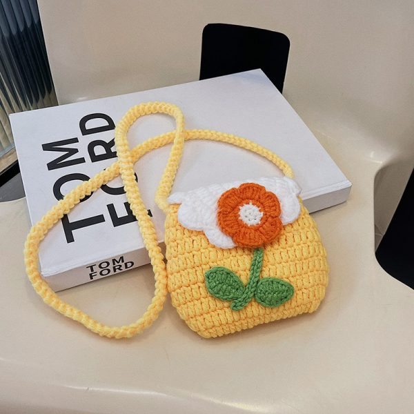Cute Knitted Crossbody Mini Bag for Women | 2025 New Style Woven Yarn Small Bag for Kids | Trendy Fashion Accessory