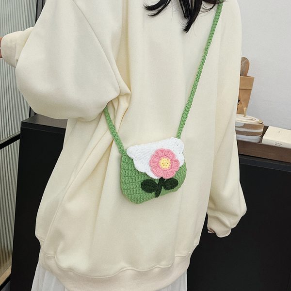 Cute Knitted Crossbody Mini Bag for Women | 2025 New Style Woven Yarn Small Bag for Kids | Trendy Fashion Accessory