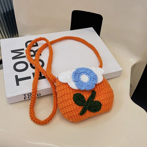 Cute Knitted Crossbody Mini Bag for Women | 2025 New Style Woven Yarn Small Bag for Kids | Trendy Fashion Accessory