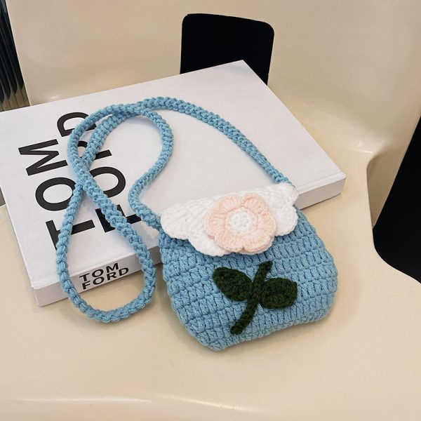 Cute Knitted Crossbody Mini Bag for Women | 2025 New Style Woven Yarn Small Bag for Kids | Trendy Fashion Accessory