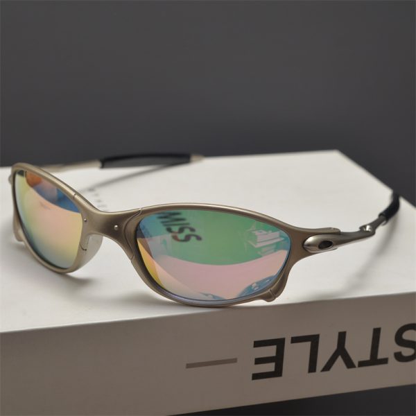 Cyberpunk Futuristic Round Frame Colorful Laser Sunglasses for Hip-Hop Style Cycling - European American Fashion Accessory
