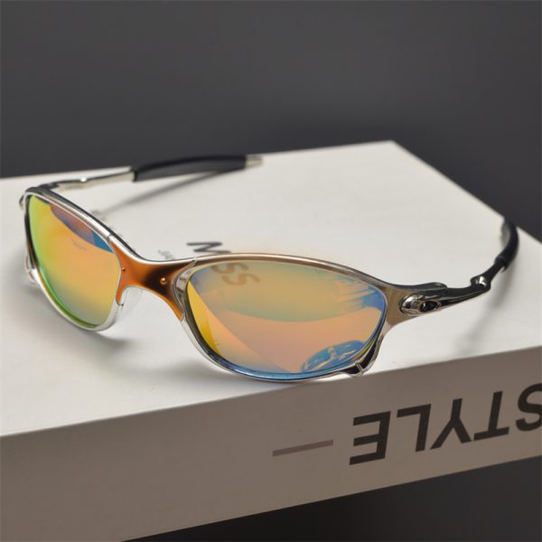 Cyberpunk Futuristic Round Frame Colorful Laser Sunglasses for Hip-Hop Style Cycling - European American Fashion Accessory