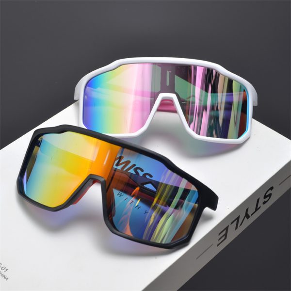 Cyberpunk Futuristic Square Frame One-Piece Sunglasses for Men and Women - Trendy Colorful Cycling Windproof Eyewear