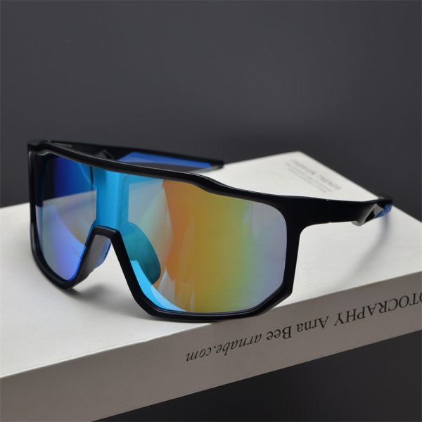 Cyberpunk Futuristic Square Frame One-Piece Sunglasses for Men and Women - Trendy Colorful Cycling Windproof Eyewear