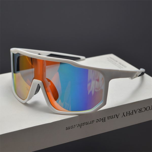 Cyberpunk Futuristic Square Frame One-Piece Sunglasses for Men and Women - Trendy Colorful Cycling Windproof Eyewear