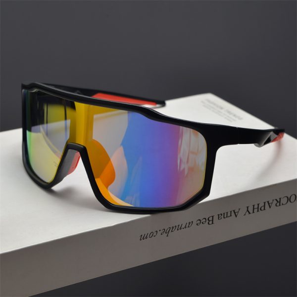 Cyberpunk Futuristic Square Frame One-Piece Sunglasses for Men and Women - Trendy Colorful Cycling Windproof Eyewear