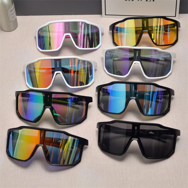 Cyberpunk Futuristic Square Frame One-Piece Sunglasses for Men and Women - Trendy Colorful Cycling Windproof Eyewear