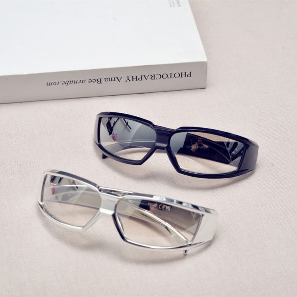 Cyberpunk Futuristic Tech-Style Sunglasses for Men and Women, Retro Millennial Streetwear Cycling Eyewear