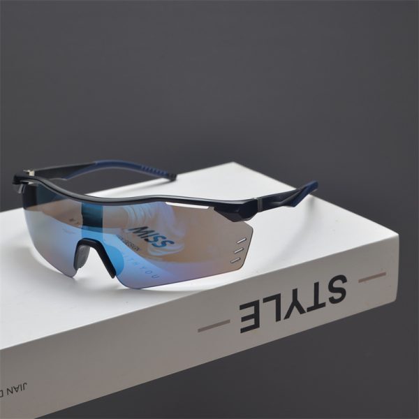 Cyberpunk Futuristic Unisex Outdoor Cycling Sunglasses with Windproof Design and Colorful Laser Lenses
