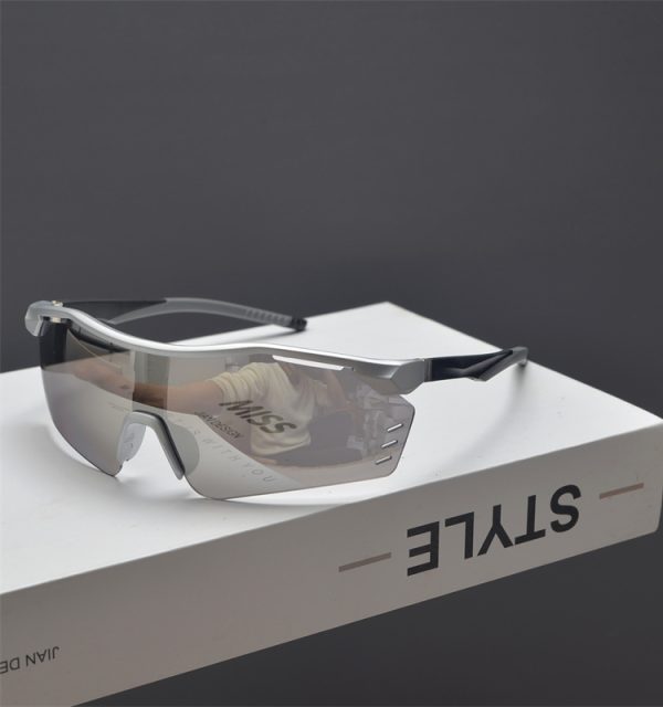 Cyberpunk Futuristic Unisex Outdoor Cycling Sunglasses with Windproof Design and Colorful Laser Lenses