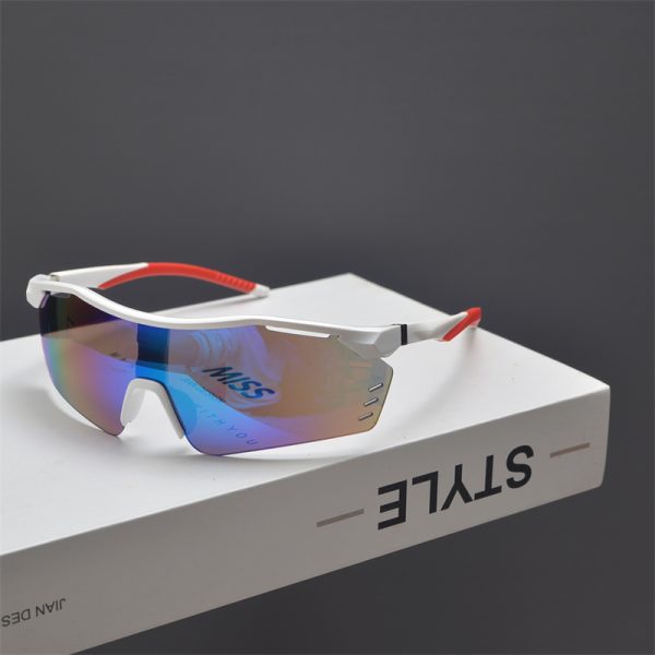 Cyberpunk Futuristic Unisex Outdoor Cycling Sunglasses with Windproof Design and Colorful Laser Lenses