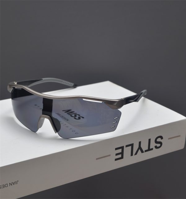 Cyberpunk Futuristic Unisex Outdoor Cycling Sunglasses with Windproof Design and Colorful Laser Lenses