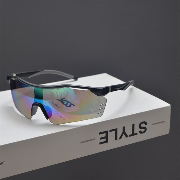 Cyberpunk Futuristic Unisex Outdoor Cycling Sunglasses with Windproof Design and Colorful Laser Lenses
