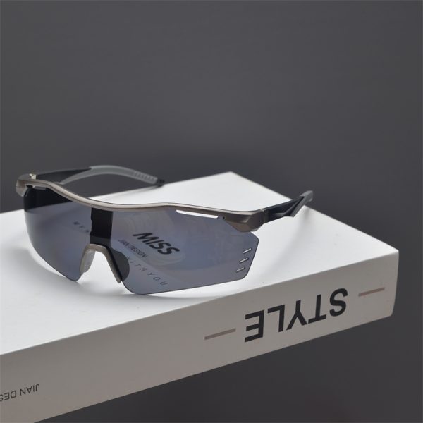 Cyberpunk Futuristic Unisex Outdoor Cycling Sunglasses with Windproof Design and Colorful Laser Lenses