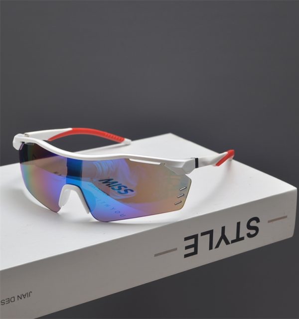 Cyberpunk Futuristic Unisex Outdoor Cycling Sunglasses with Windproof Design and Colorful Laser Lenses