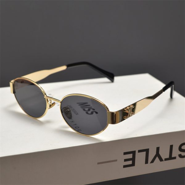 Cyberpunk Oval Metal Letter Sunglasses for Women - High-End Korean Style Retro Hip-Hop Eyewear - European & American Fashion