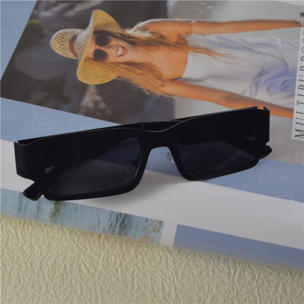 Cyberpunk Rectangular Sunglasses for Men & Women - Trendy Hip-Hop & European-American Style, Ideal for Round Faces