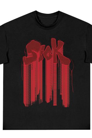Embroidered Short-Sleeve T-Shirt - Y2K Inspired, Harsh and Cruel Co-Brand, Trendy Graphic Tee for Stylish Outfits