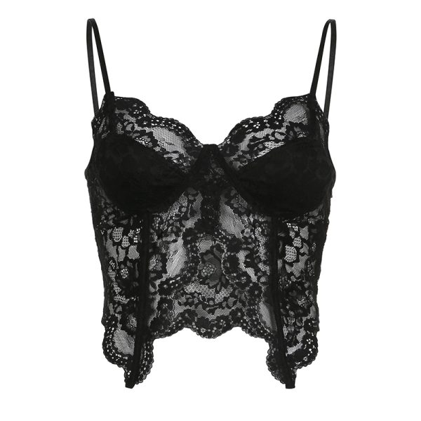 European American Sexy Girl Style A-Line Skirt with Butterfly Knot Lace Splicing - Flattering Slim Fit Half Skirt