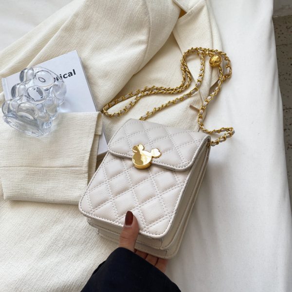 Exquisite Women's Crossbody Bag 2025 - High-End Diamond Pattern Chain Mobile Phone Bag for Summer Fashion