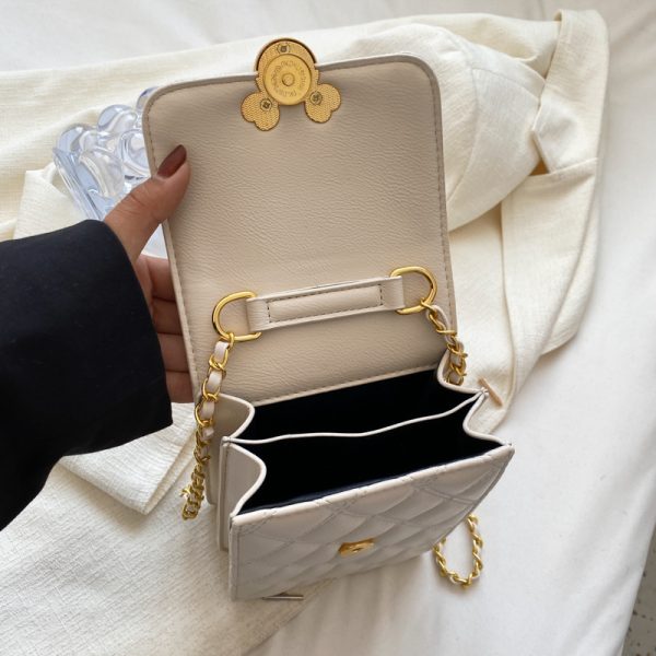Exquisite Women's Crossbody Bag 2025 - High-End Diamond Pattern Chain Mobile Phone Bag for Summer Fashion