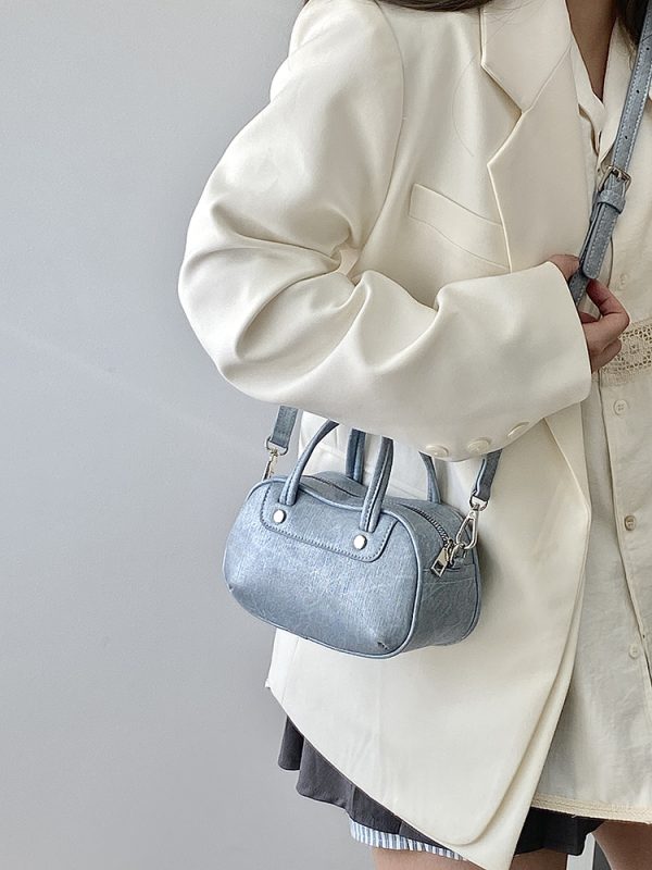 Exquisite Women's Small Round Bag - Korean Style Casual Shoulder Crossbody Handbag for 2025 Fashion Trends